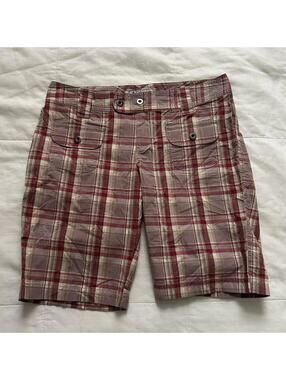 Columbia red pink madras plaid shorts Size 4